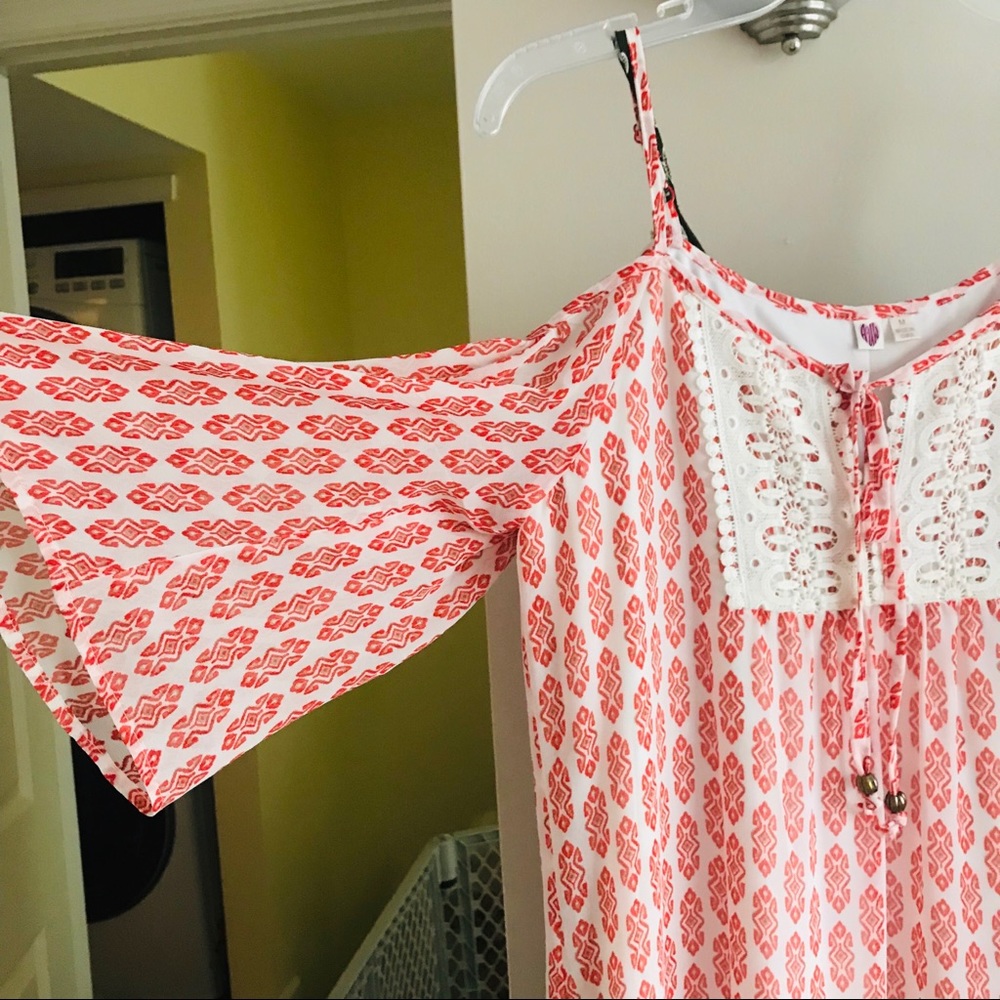 Boho Off-the-Shoulder Pattern Dress - Picture 2 of 5
